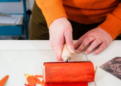 Adding Colour to Lino Print Workshop